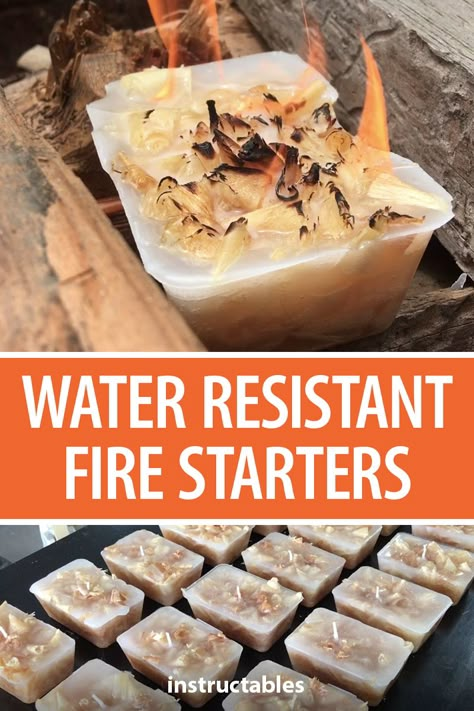 Homemade Fire Starters, Fire Starters Diy, 1000 Lifehacks, Camping Hacks Diy, Emergency Preparedness Kit, Emergency Preparation, Survival Life Hacks, Cool Wood Projects, Fire Starter