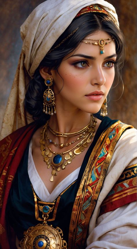 Persian Princess Fantasy Art, Arabian Princess Fantasy Art, Middle Eastern Princess, Arabian Warrior, Persian Mythology, Ancient Iran, Persian Princess, Persian Women, Arabian Princess