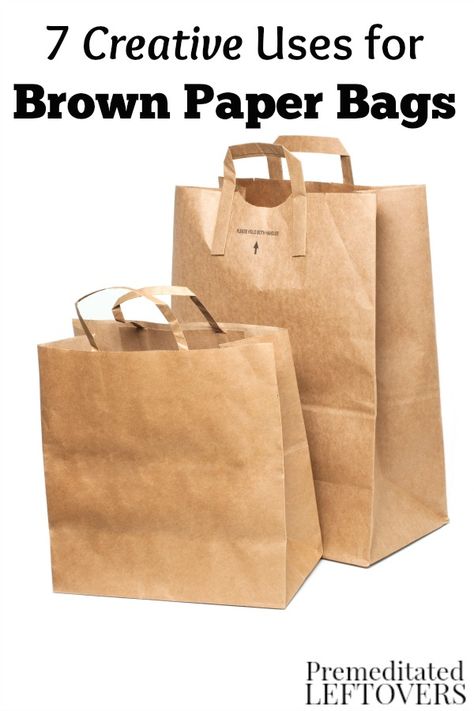 Do you have a stack of paper grocery bags building up at home? Put them to use or find others who can with these 7 Creative Uses for Brown Paper Bags. DIY idea and simple life hacks. Brown Paper Grocery Bag Crafts, Upcycling Paper Bags, Grocery Paper Bag Crafts, Paper Grocery Bag Crafts, Paper Bags Ideas Creative, Paperbag Ideas, Bag Upcycle, Upcycle Paper, Reuse Crafts