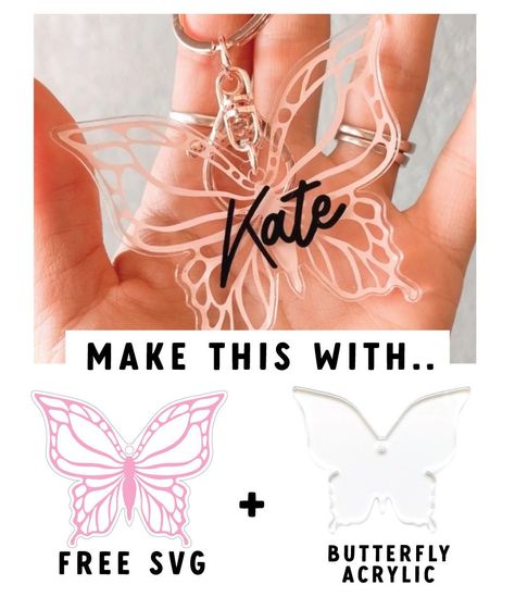 Visit caluyadesign.com for 1000+ FREE SVG for Cricut Project, FREE DXF forCameo Silhouette projects 💕 Free SVG Butterfly | Cricut Project for Beginner | DIY Keychain | Cricut Project Beginner | Cricut free svg files | cameo silhouette projects | DIY UV resin craft | Caluya Design Cameo Silhouette Projects, Keychain Cricut, Butterfly Cricut, Cricut Free Svg Files, Beginner Cricut, Caluya Design, Diy Uv Resin, Svg Butterfly, Butterfly Keychain