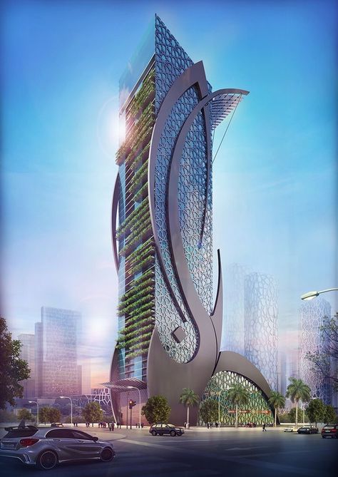 Futuristic Architecture Concept, Futuristic Building, Future Buildings, Modern Architecture Building, Unusual Buildings, Skyscraper Architecture, Architecture Building Design, Green Architecture, Architecture Design Concept