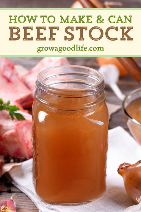 Canning Beef Stew, Homemade Beef Stock, Canning Beef, Beef Stock Recipes, Beef Soup Bones, Homemade Beef Broth, Onion Peel, Freezing Vegetables, Pressure Canning Recipes