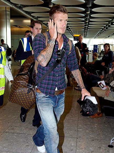 keepall. Duffle Bag Outfit, David Beckham Photos, Louis Vuitton Duffle Bag, David Beckham Style, Bend It Like Beckham, Beckham Style, Bag Outfit, Louis Vuitton Belt, Sharp Dressed Man