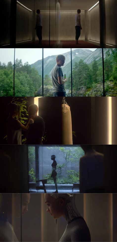 Ex Machina (2015), d. Alex Garland, d.p. Rob Hardy Ex Machina Cinematography, Ex Machina Aesthetic, A24 Wallpaper, Ex Machina Movie, Cinematic Aesthetic, Movies Photography, Alex Garland, Scene Aesthetic, New Movies To Watch