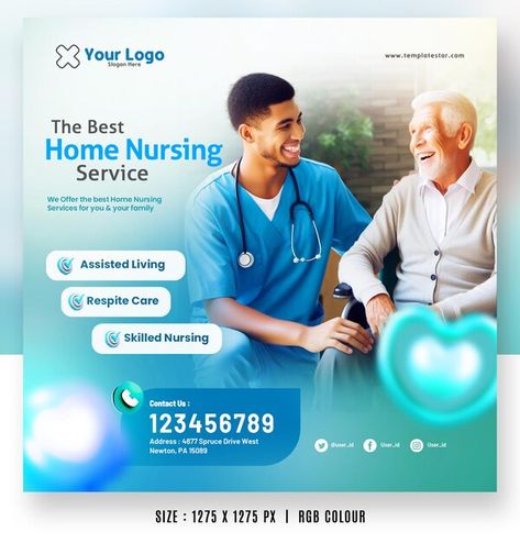 Looksgood | Freepik Health Care Creative Ads, Medical Flyer, Home Nursing Services, Promotion Flyer, Medical Health Care, Sports Templates, Ads Banner, Visual Marketing, Technology Icon