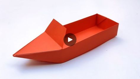 How to make paper speed boat | Handmade origami boat that floats on water | Floating paper boat | How to fold origami boat - Handmade origami canoe - DIY back to school projects - paper toy boat  #OrigamiCanoe  #PaperBoat  #OrigamiBoat | By DIY And Paper CraftsFacebook How To Fold A Paper Boat, Origami Boat Easy, Paper Boat How To Make, Paper Boat Craft, Origami Boat Instructions, Paper Boat Origami, Boat Origami, Back To School Projects, Make A Paper Boat