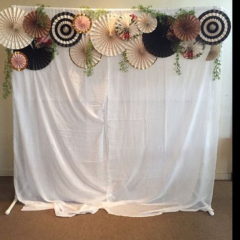 Paper Fans Decoration Backdrops, Paper Rosette Backdrop, Floral Party Decor, Promotion Decoration, Floral Party Decorations, Elegant Backdrop, Paper Fan Decorations, Paper Rosettes, Roses Peonies