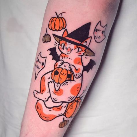 Halloween Cat Tattoo, Cats Tattoo Ideas, Polish Tattoos, Worst Tattoos, Cats Tattoo, Tattoo Fails, 2024 Halloween, Bad Tattoos, Ideal Wardrobe