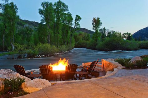 Mountain contemporary home in Utah: River Bend Ranch Mountain Contemporary Home, Lake Landscaping, Living Pool, Property Ideas, River Side, Lakeside Living, Park City Ut, Rich Home, Fire Pit Designs