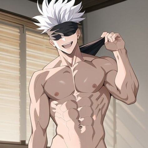 Gojo Shirtless Art, Gojo Daddy, Anime Abs, Jjk Men, Gojo Saturo, Really Cool Drawings, Gojou Satoru, Ju Jitsu, Handsome Asian Men