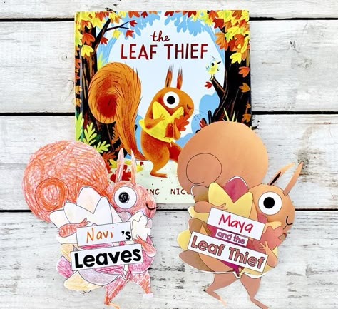 Perfect book craft activity to accompany the Autumn / Fall Leaves Read Aloud, "The Leaf Thief" by Alice Hemming & Nicola Slater ~ an Autumn / Fall Book about a squirrel who is confused about why all of the leaves on his tree are disappearing...it must be a thief!

Great for Reading, Literacy, ELA Centers for all grade levels! Read aloud the story "The Leaf Thief" and then encourage students to create their own Squirrel Craft to share about the Real Leaf Thief and other Fall Changes. The Leaf Thief, Autumn Activity, Read Aloud Activities, Leaf Book, Tree Study, Fall Kindergarten, Real Leaf, Fall Preschool, Fallen Book