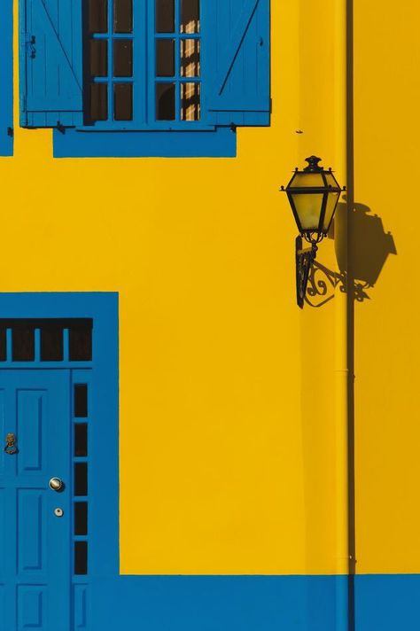 Colour Architecture, Colorful Places, Minimalist Photography, Yellow Wallpaper, Yellow Aesthetic, Beautiful Doors, Aesthetic Colors, Mellow Yellow, Yellow And Blue