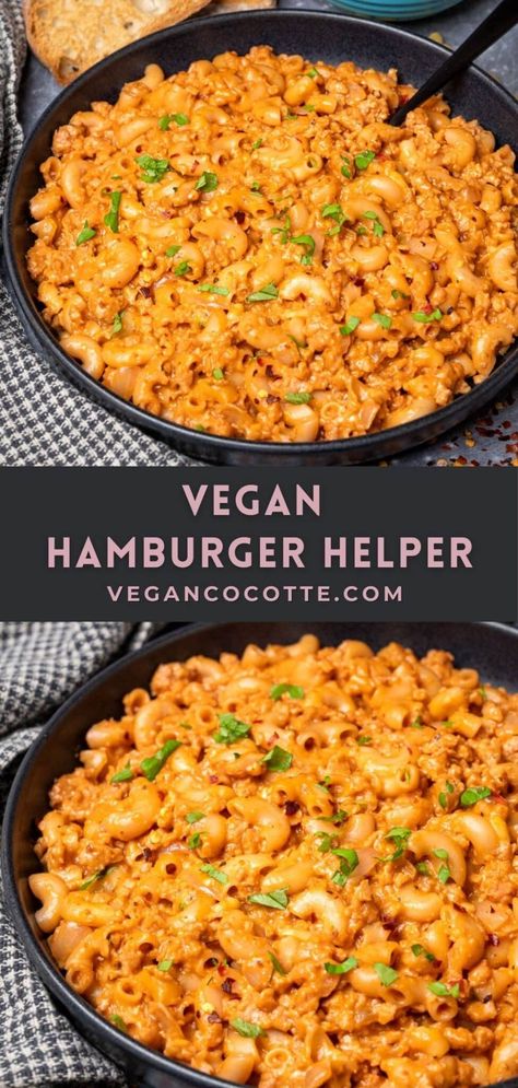 Vegan Hamburger Helper Vegan Cocotte, Gfdf Recipes, Cocotte Recipes, Vegan Hamburger Helper, Vegan Hamburger, Cocotte Recipe, Healthy Hamburger, Vegan Turkey, Hamburger Helper Recipes