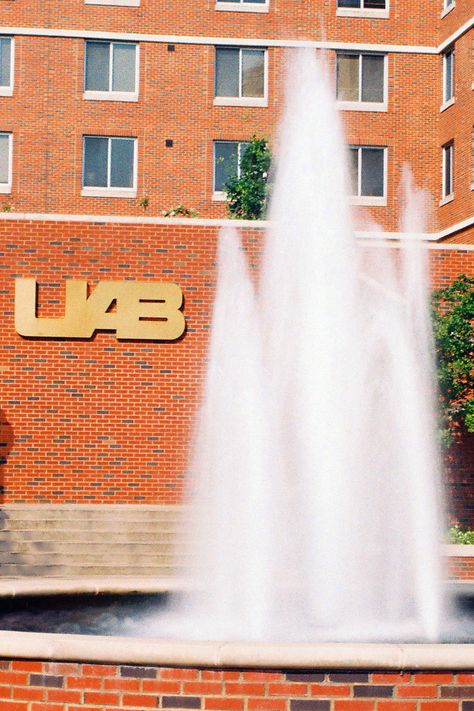 A fountain scene on the campus of UAB. Photo: Ross Callaway Uab Graduation, University Of Alabama At Birmingham, Uab Blazers, Dream Vision Board, The University Of Alabama, 2023 Vision, Sweet Home Alabama, University Campus, Alma Mater