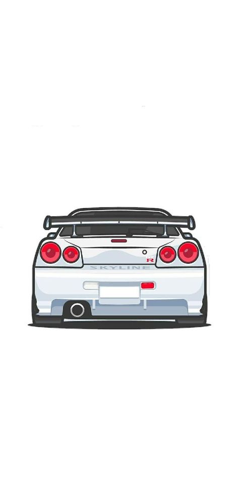 Grey Cars, Auto Cartoon, Nissan Gtr Wallpapers, Cars Cartoon, Nissan R34, Car Iphone Wallpaper, Nissan Gtr R34, Nissan R35, Gtr Car