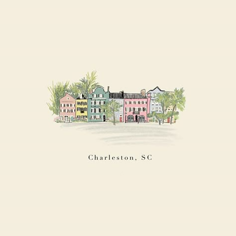 Charleston Art Paintings, Charleston Sc Watercolor, Charleston Acrylic Painting, Charleston Wall Art, Charleston Sc Wallpaper, Charleston Drawing, Charleston South Carolina Things To Do, Charleston Illustration, South Carolina Wallpaper