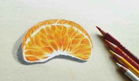 Zeichnung einer Mandarine, Mandarinen Stück gezeichnet Orange Slice Drawing Realistic, Orange Pencil Drawing, How To Draw Orange, Mandarin Drawing, Orange Fruit Drawing, Orange Slice Drawing, Tangerine Drawing, Orange Drawings, Orange Sketch