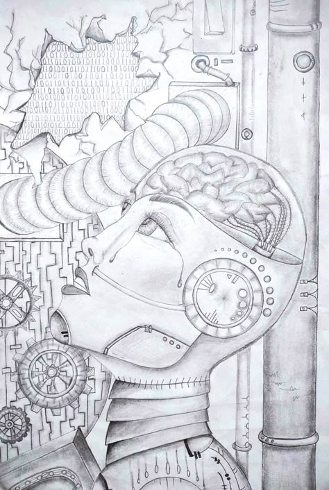 Artificial Intelligence Inspired Graphite Drawing Intelligence Drawing, Fireworks Pictures, High School Art Projects, App Store Icon, Wall Art Diy Paint, Store Icon, Poster Drawing, Graphite Drawings, School Art Projects