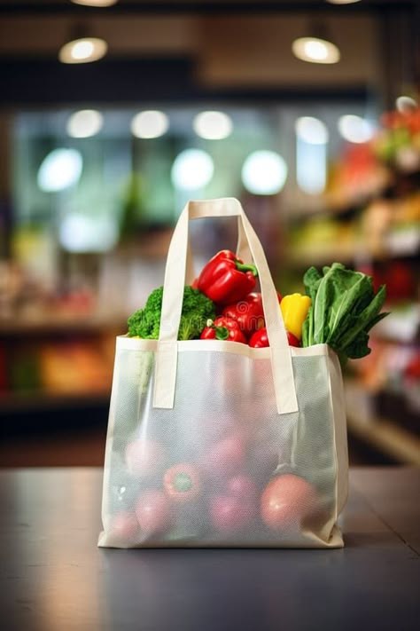 A bag of vegetables on the background of a supermarket. Generative AI, royalty free stock photography Supermarket Marketing Ideas, Grocery Store Social Media, Grocery Photography, Supermarket Photography, Grocery Store Website, Supermarket Background, Grocery Store Ads, Grocery Ads, Design Inspiration Poster