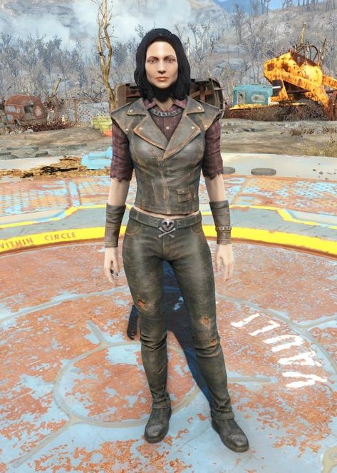 Fallout 4 Road Leathers Outfit Fallout 4 Outfits, Fallout 4 Armour, Greaser Jacket, Fallout Artwork, Fallout Party, Priest Outfit, Base Clothing, Fallout Series, Dark Deco