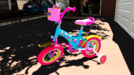 Peppa Pig Bike CC | Patreon Toddler Cc Sims 4, Cc Patreon, Sims 4 Blog, Toddler Bike, The Sims 4 Skin, Growing Together, Sims 4 Children, Sims 4 Cc Skin, Sims 4 Teen