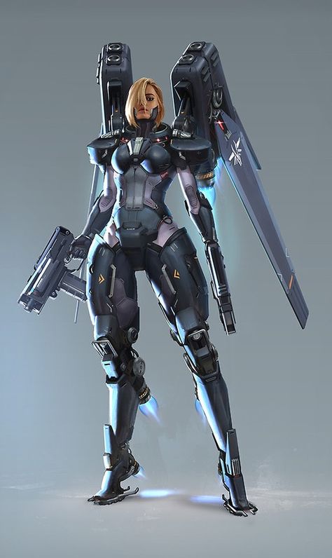 Future Character Design, Cyberpunk Mecha, Sci Fi Armor, Sci Fi Character Design, Futuristic Armour, Sci-fi Armor, Female Armor, Arte Cyberpunk, Cyberpunk Character