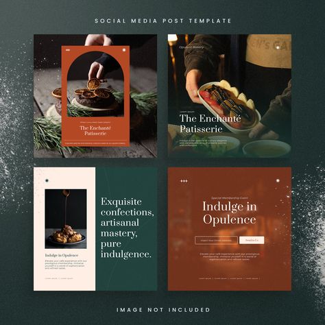 Bakery Social Media Post, Bakery Instagram Post, Poste Instagram, Restaurant Instagram Post, Western Breakfast, Minimalist Restaurant, Restaurant Website Design, Free Social Media Templates, 잡지 레이아웃