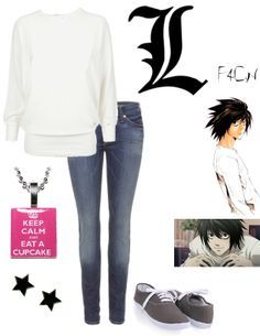 outfit inspired by L Anime Outfits Casual, Anime Bounding, Creepypasta Cosplay, Outfit Anime, Anime Custom, Easy Cosplay, Animal Inspiration, Closet Cosplay, Everyday Cosplay