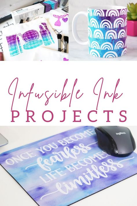 Infusible Ink Projects, Watercolor Pillows, Cute Beanies, Project Board, Cricut Craft, Infusible Ink, Cricut Joy, Purple Watercolor, Diy Cricut