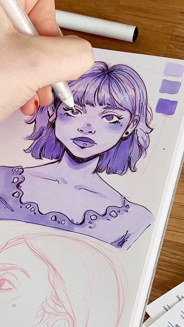 Colors As People Drawing, Colorful Person Drawing, Marker Art People, Things To Draw With Ohuhu Markers, Easy Marker Drawings For Beginners, How To Draw With Markers, Art Using Markers, Sketch Book Ideas Inspiration, Art Markers Drawing Ideas