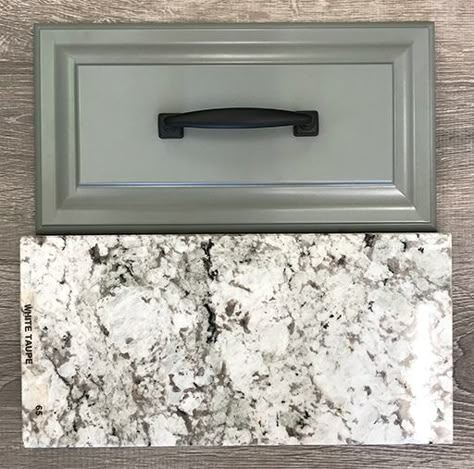 January 2021 Designer Pairing Pick by Amy Light Granite Countertops, Grey Granite Countertops, Green Kitchen Island, Granite Countertops Colors, White Granite Countertops, Sage Green Kitchen, Green Kitchen Cabinets, Grey Countertops, Cabinets And Countertops