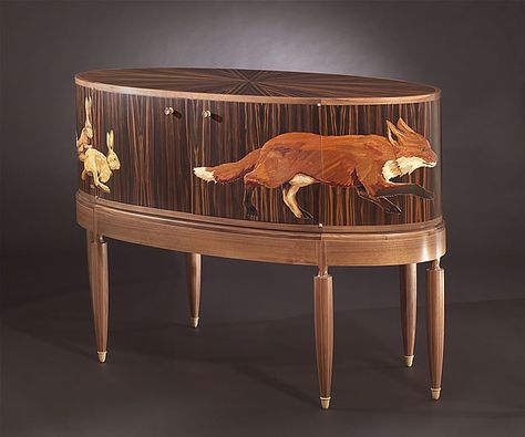 Love this piece by artist Silas Kopf #wood Marquetry Furniture, Inlaid Wood, Woodworking Inspiration, Studio Furniture, Fantastic Furniture, Popular Woodworking, Woodworking Furniture, Furniture Designer, Marquetry