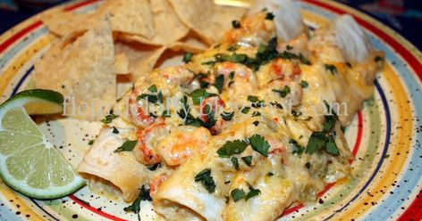 This dish is  based on Paul Prudhomme's recipe.  When I realized that he had 8 cups of cheese, yes 8 cups of cheese, I knew I'd have ... Crawfish Enchiladas Recipe, Crawfish Enchiladas, Shrimp And Crawfish, Seafood Enchiladas, Shrimp Enchiladas, Cajun Crawfish, Southern Recipes Soul Food, Louisiana Recipes, Creole Recipes