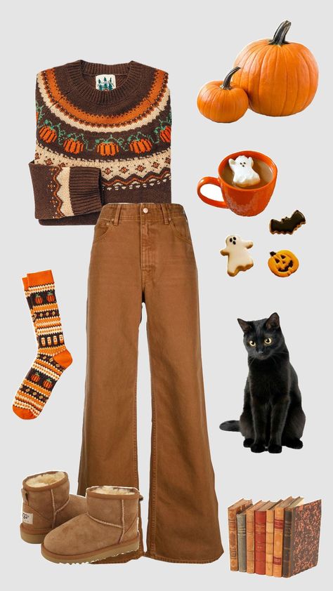 🧡🐈‍⬛🍂☕️🎃🍁 #halloween #halloweencore #halloweenaesthetic #autumn #fall #fallgirlaesthetic #fallgirl #halloweengirl #fallaesthetic #autumnaesthetic #autumncore Pumpkin Outfit, Aesthetic Halloween, Causual Outfits, Fall Fits, Autumn Cozy, Autumn Aesthetic, Outfit Inspo Fall, Cozy Fashion, Fall Looks