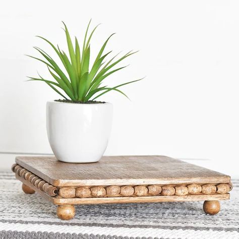 Wood Square Crafts Diy Projects, Risers For Displays Diy, Wood Riser Decor, Diy Risers, Riser Decor, Table Risers, Wood Risers, Boho House Decor, Coffee Table Decor Tray