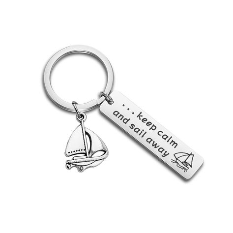 Boat Keychain Float, Nautical Sterling Silver Necklace As Gift, Stainless Steel Anchor Necklace For Gifts, Boat Keychain, Gifts For Boat Owners, Nautical Keychain, Sailor Birthday, Captain Gifts, Sailing Gifts