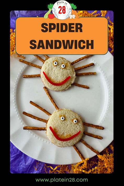 🕷️🎃 Looking for a Halloween treat that's both fun and easy? Try these spider sandwiches! Ideal for lunchboxes or party snacks, and best of all, no cooking required! Spider Sandwiches Kids, Spider Sandwiches, Halloween Sandwich, Halloween Sandwiches, Spider Treats, Sandwich Shapes, Strawberry Santas, Spooky Snacks, Candy Eyeballs