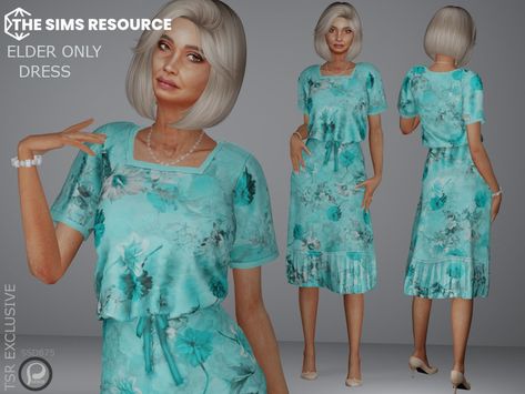 The Sims Resource - Chic elder dress Sims 4 Elder, Elderly Clothes, Royalty Dress, Clothes Cc, Female Clothes, Cc Sims, Female Clothing, Ts4 Cc, Sims 4 Clothing