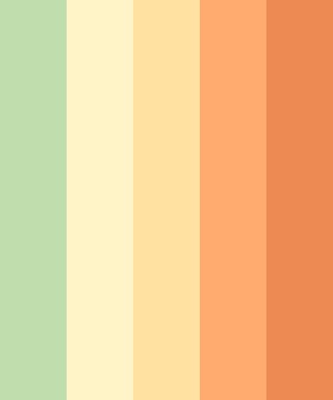 Pastel Fall Color Palette Orange Pallete Color Pastel, Pastel Yellow Color Scheme, Pastel Green Color Pallete, Pastel Yellow Pallete, Cute Green Color Palette, Pastel Fall Palette, Pastel Orange Colour Palette, Retro Pastel Palette, Orange Color Palettes Pastel