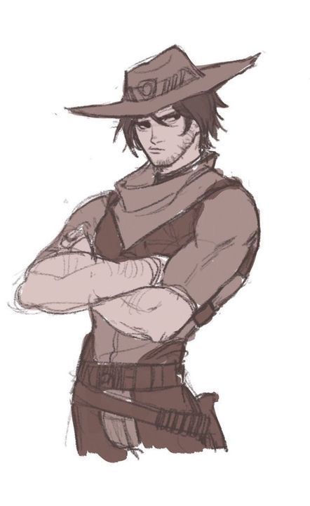 Cowboy Character Design, Jesse Mccree, Sif Dark Souls, Cowboy Draw, Mccree Overwatch, Story Images, Cowboy Design, Overwatch Fan Art, Cowboy Art