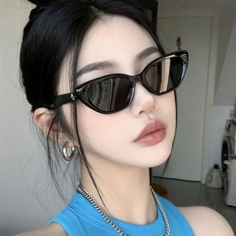 YesStyle discount code: OLIVIASOJO | afilliate code, links | Cat Eye Sunglasses Heart Shaped Face, Pretty Sunglasses, Thrifting Ideas, Girls Gang, One Piece Outfits, Lee Saerom, Perfect Sunglasses, Xo Kitty, Black Eyeglasses