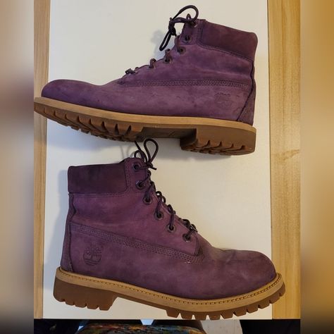 Purple Women's Timberland Boots Size 6 Timberland Suede Boots, Timberland Boots Women, Timberland Shoes, Timberlands Women, Boots For Women, Timberland Boots, Suede Boots, Womens Boots, Size 6