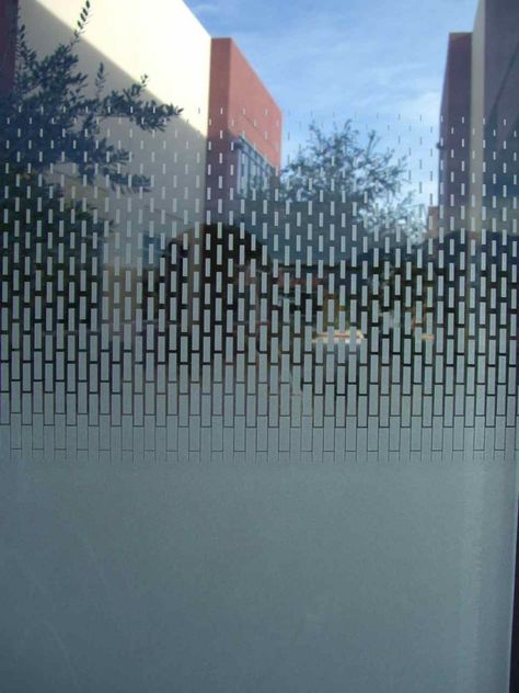 Frosted Window Design, Frosted Shower Doors, Glass Film Design, Fritted Glass, Glass Partition Designs, Glass Wall Office, Glass Wall Design, Window Film Designs, Window Glass Design