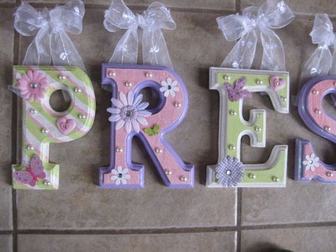 CUSTOM Hanging Letters for Nursery or Child's Bedroom - Designed by a Professional Artist Bugs Collection, Letter Decoration Ideas, Letter Painting, Nursery Color Scheme, Alphabet Decor, Kids Door, Wooden Letters Decorated, Letter Designs, Polymer Art