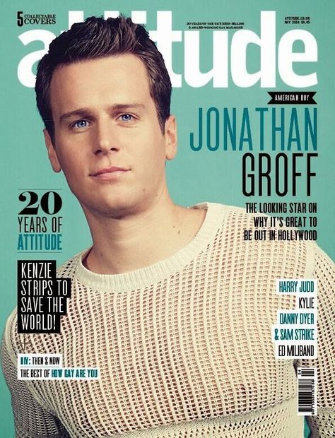 VJBrendan.com: 'Attitude' UK Cover Boy: Jonathan Groff Sam Strike, Attitude Magazine, Jonathan Groff, Voice Coach, Ian Mckellen, Cover Boy, Romance Movies, Dear God, 20th Anniversary