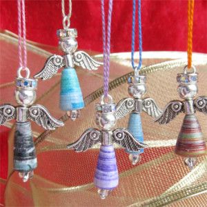 Bead Angels, Paper Beads Tutorial, Paper Beads Diy, Make Paper Beads, Necklaces Ideas, Paper Beads Necklace, Inexpensive Crafts, Beaded Angels, Paper Bead Jewelry