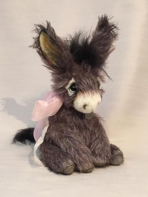 Bears Cute, Tovad Ull, Cute Donkey, Teddy Toys, Little Animals, Sewing Stuffed Animals, Animals Cute, Needle Felting Projects, Felted Animals