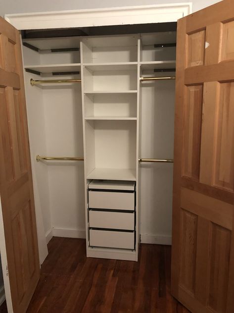 Pax Wardrobe Inside Closet, Diy Wardrobe Insert, Small Closet Ikea Hack, Ikea Pax Kids Closet, Aurdal Closet Ikea Hack, Ikea Pax Reach In Closet, Pax Reach In Closet, Ikea Aurdal Closet Hack, Aurdal Closet Ikea