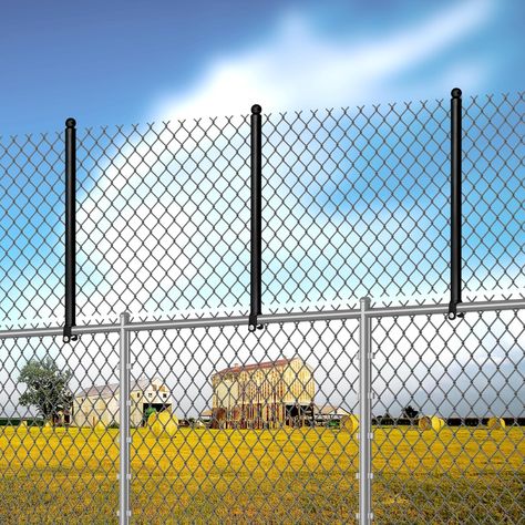 9 Pack Chain Link Fence Extension, 25.2'' Fence Extension Height, Galvanized Post Extender for Dogs and Privacy (1-3/8'', Black) : Amazon.ca: Pet Supplies Extend Chain Link Fence Height, Fence Extension Ideas For Dogs, Chain Link Fence Extension Ideas, Chain Fence Privacy Ideas, Fence Height Extension Ideas, Chainlink Fence Ideas, Extended Fence Height, Fence Extension Ideas, Fence Extender