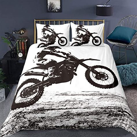 Pillow Shames, Fleece Quilt, Motocross Racing, Moto Cross, Pillowcase Pattern, Comforter Cover, Dirt Bikes, Bed Duvet Covers, Dirt Bike